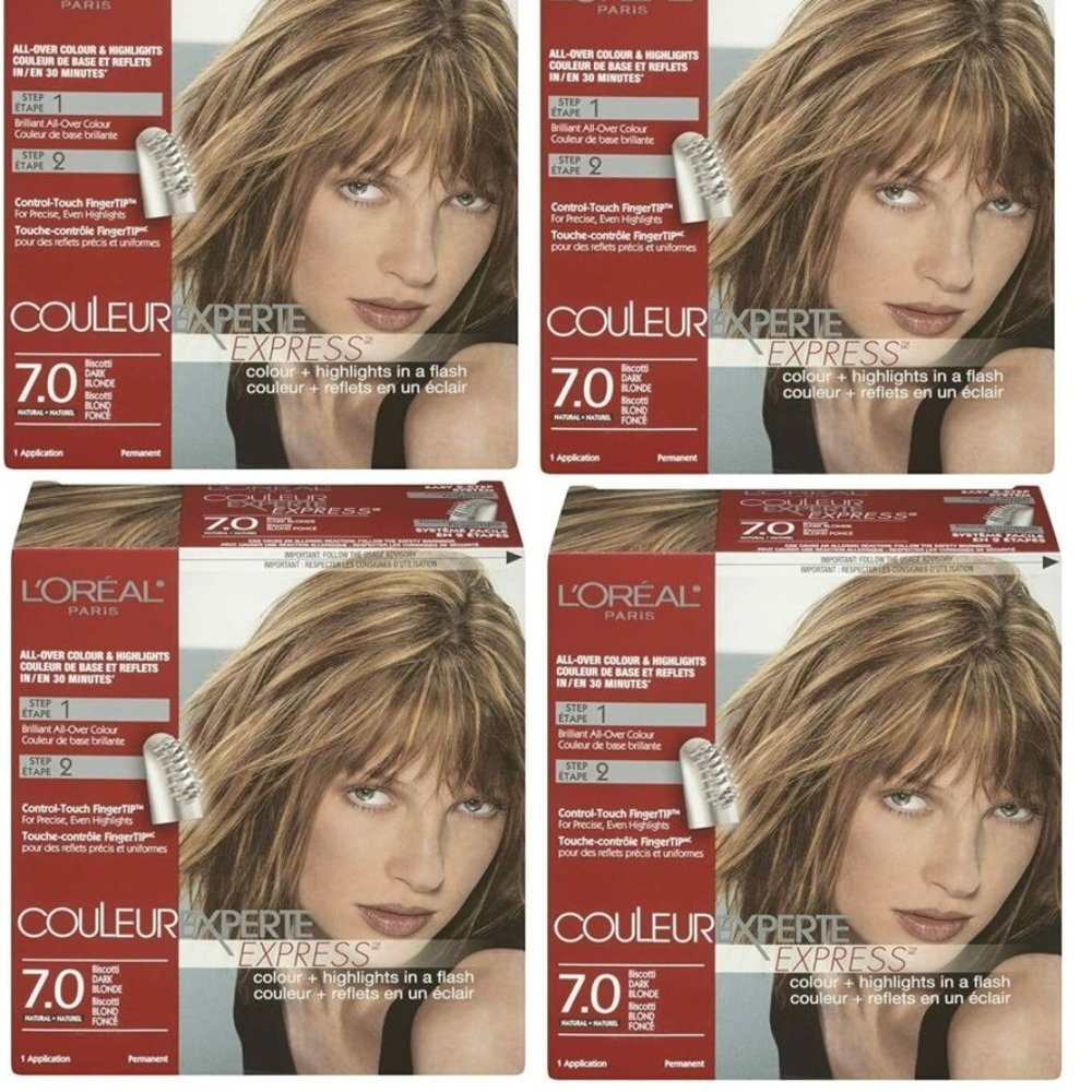 4x L'Oreal Paris Couleur Experte Express Hair Color Highlights 7.0 Dark Blonde